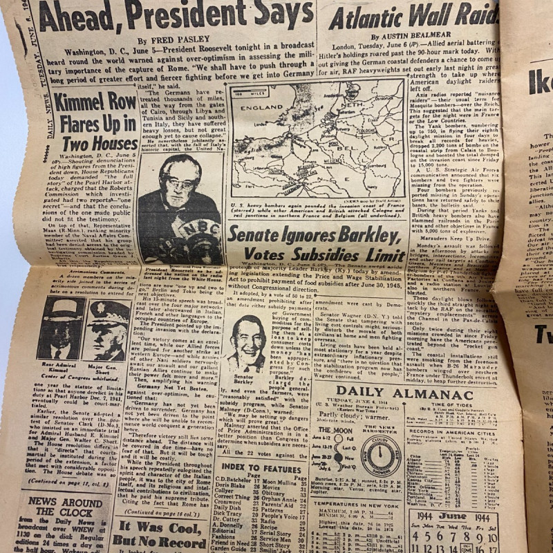 JUNE 6, 1944 D-DAY NEW YORK DAILY NEWS ICONIC NEWSPAPER RARE