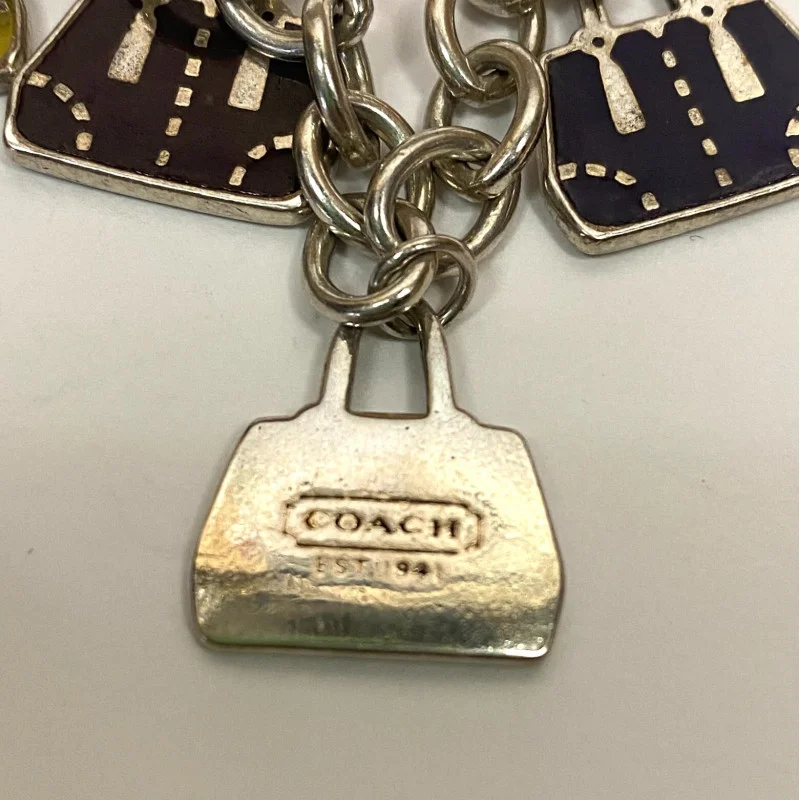 Coach EST. 1941 Sterling Silver Retired Purse Charm Bracelet