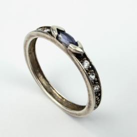 Sterling Silver NV Amethyst & Sz Ring Size 11