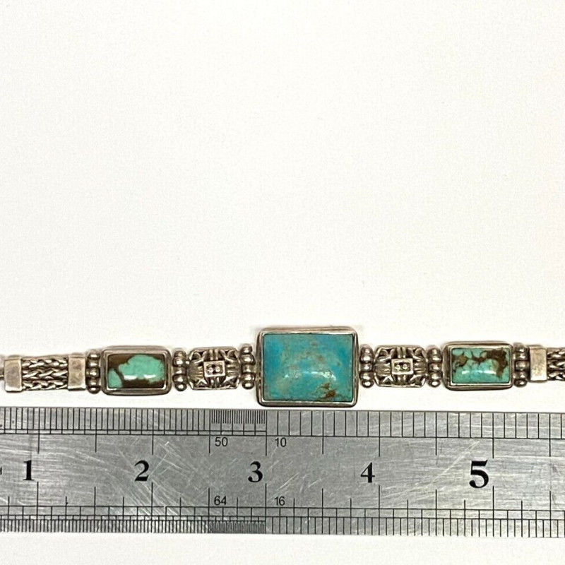 Vintage 925 Sterling Silver Bracelet with Turquoise stomnes