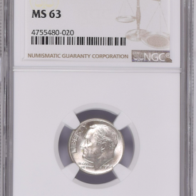 1964 D NGC 10 MS63  BLUNT 9 