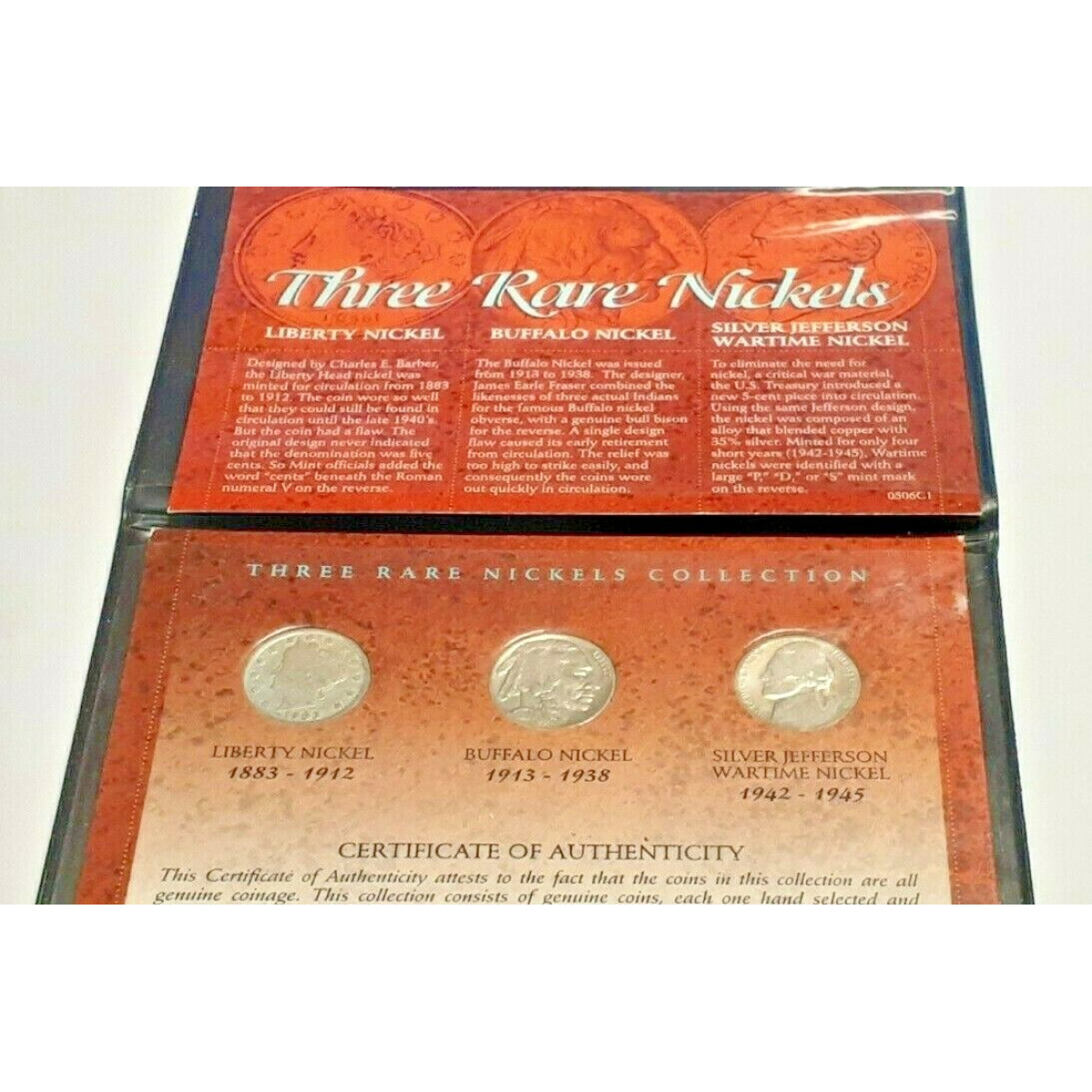 Three  Rare Nickels Collection Liberty, Buffalo, Jefferson Silver War