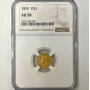 1855 $1 Indian Princess Head Gold Dollar NGC AU 58