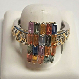 Muliticolored Gems En Vogue Sterling Silver 925 Cast in India and ENDED IN Ca