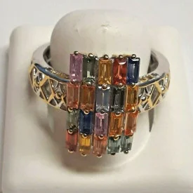 Muliticolored Gems En Vogue Sterling Silver 925 Cast in India and ENDED IN Ca