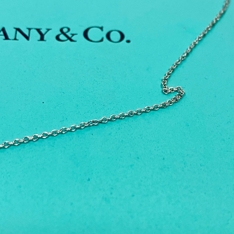 Tiffany & Co. Platinum Diamond Dangle Heart Pendant Necklace .67 CTW 16" Tiffany & Co. Platinum Diamond Dangle Heart Pendant Necklace .67 CTW 16"