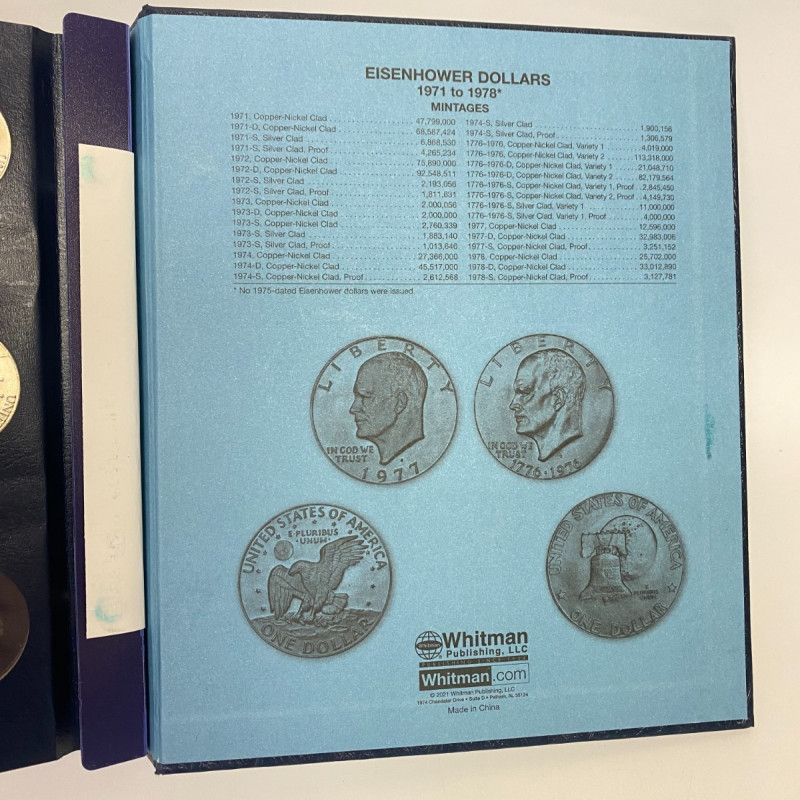 Whitman Album #9131 Eisenhower Dollar 32 Coins 1971 -1978 PDS