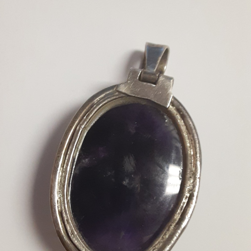 925 Sterling Silver Real Amethyst Gemstone Woman Charm Pendant