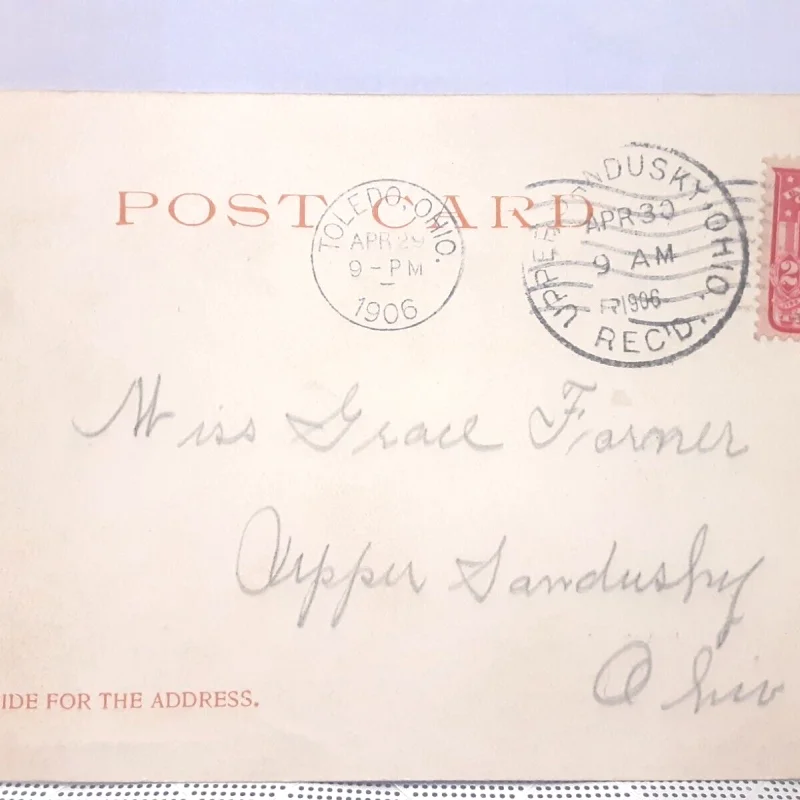 1732 2 Cent George Washington Postage Stamp On Post Card #RED