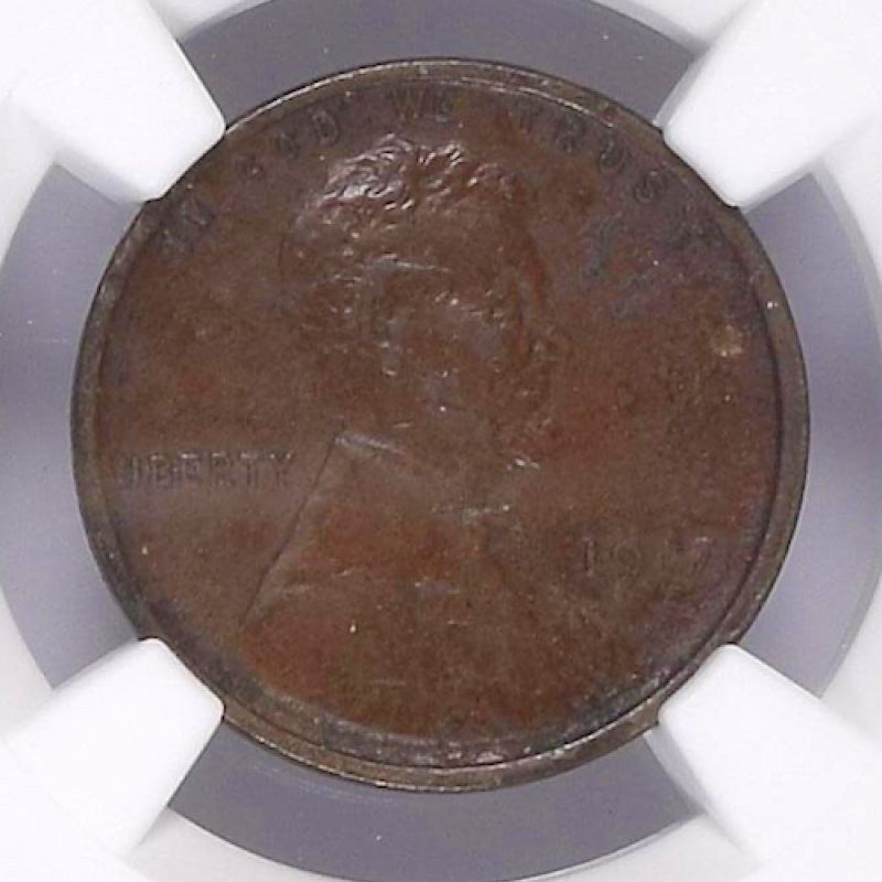NGC 1917 1C LINCOLN CENTS,WHEAT REVERSE AU DETAILS ENVIRONMENTAL DAMAGE 