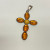 Vintage LARGE AMBER CROSS PENDANT Sterling Silver 53 on 35 mm