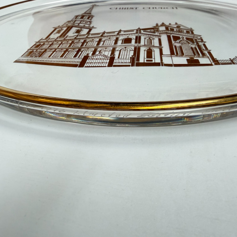 Vintage Orrefors Crystal Sweden Christ Church Limited Edition Plate w/ Box
