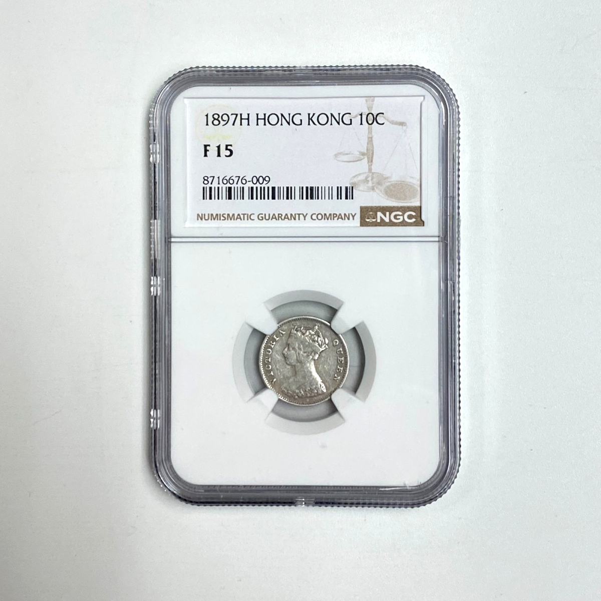1897H Hong Kong 10C NGC F 15