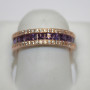 Shashi Lavashing Pink Rubies & Diamond Round Woman Ring Size 6 
