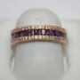Shashi Lavashing Pink Rubies & Diamond Round Woman Ring Size 6 