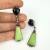 Vintage Sterling Silver DEL Earrings Green Turquoise Onyx Amethyst Dangle