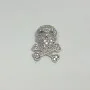 Silver pendant, 925 skull with CZ, Stamped 925