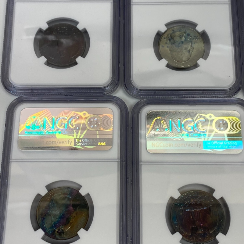 NGC UNC Details–8 Coins: Artificial Toning (7×25C, 1×10C), Altered Color (1×1C) NGC UNC Details–8 Coins: Artificial Toning (7×25C, 1×10C), Altered Color (1×1C)