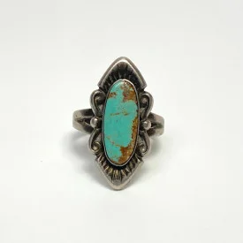 Vintage Sterling Silver 925 Navajo Turquoise Ring Size 5.5