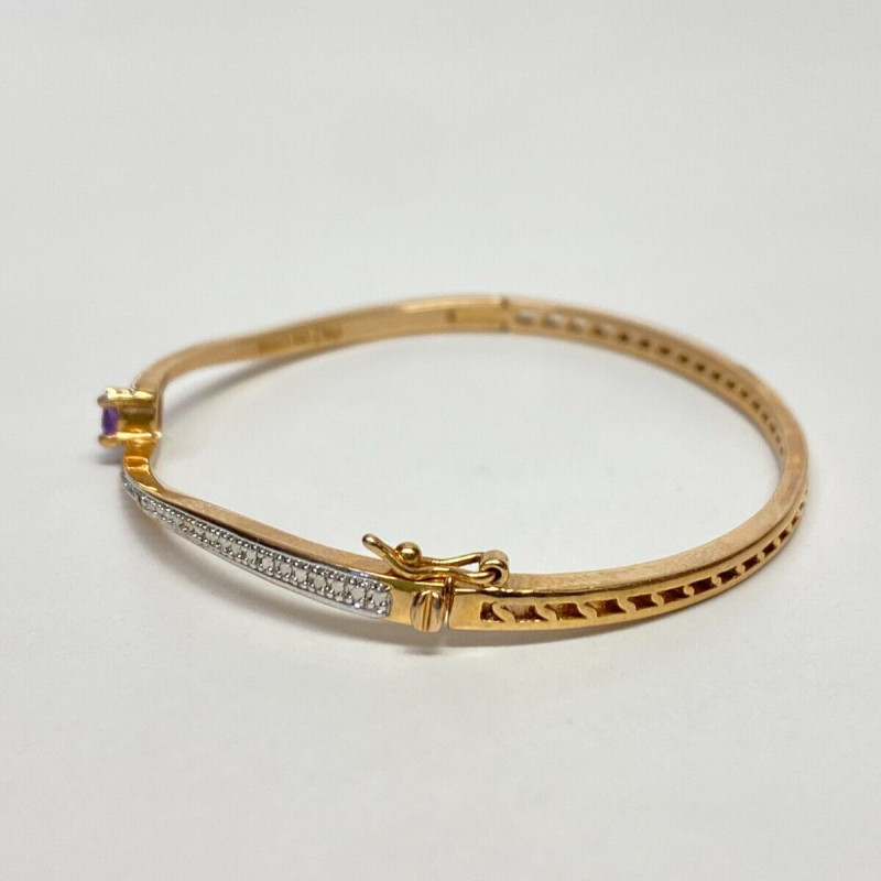 PAJ Gold Plated Amethyst Bangle Bracelet, BB CHINA