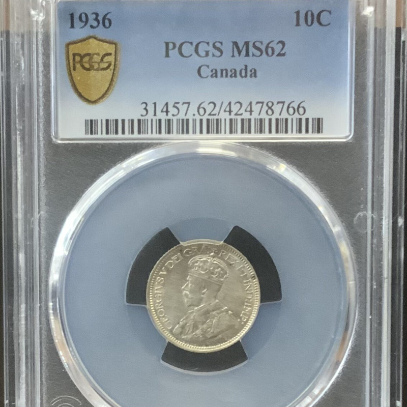 1936 PCGS MS62 Canada 10C 1936 PCGS MS62 Canada 10C