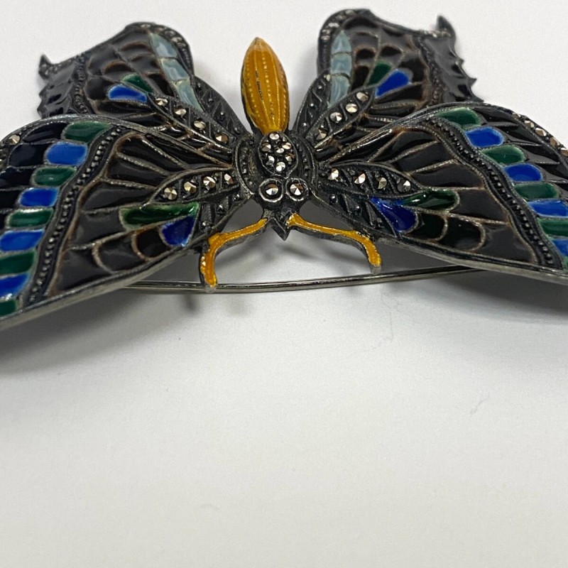 Vintage Alice Caviness Germany Enamel Sterling Silver Butterfly Brooch Vintage Alice Caviness Germany Enamel Sterling Silver Butterfly Brooch