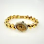 Longines Quartz Women's Watch Gold Tone Oval Diamond Bezel Bracelet BT 9815