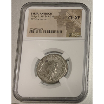 SYRIA ANTIOCH Philip II AD 247-249 BL Tetradrachm SYRIA ANTIOCH Philip II AD 247-249 BL Tetradrachm