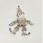 White Sapphires and Rubies Jointed Clown Silver Pendant