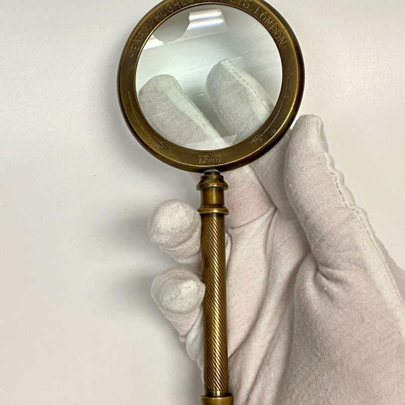 Antique Vintage Style Brass Magnifying Glass "London 1941" Lens Instruments