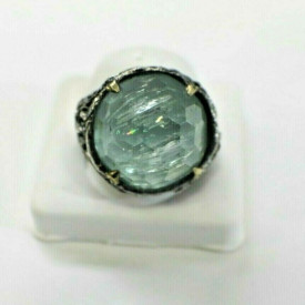 Antique Russian Silver 925 Designed With White Mineral Stone Size 8 RING