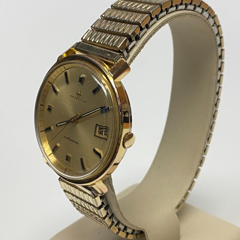 Vintage Hamilton Gold Plated Wristwatch Watch 1970's Automatic Dateline 64029-4 Vintage Hamilton Gold Plated Wristwatch Watch 1970's Automatic Dateline 64029-4
