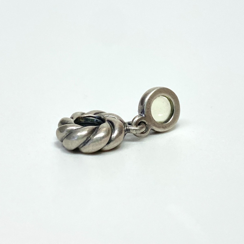 Authentic Pandora Silver and Lime Quartz Dangle Disc Charm 790435LQ Authentic Pandora Silver and Lime Quartz Dangle Disc Charm 790435LQ