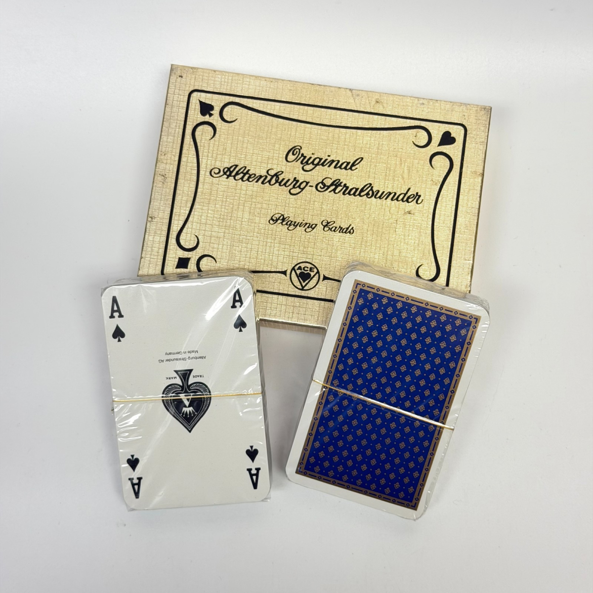 1970s Altenburg-Stralsunder 2 Deck Playing Cards West Germany with Gold Pattern - ASS Altenburger