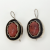 Vintage Israel Red Coral Earrings 925 Sterling Silver Drop Dangle