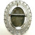 Vtg. Sterling Silver Oval Black Mother of Pearl Cameo Pin Brooch/ Pendant K.L.
