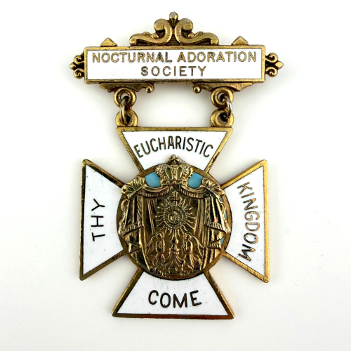 Nocturnal Adoration Society Religious Catholic Gold-tone & Enamel Pin Medal Nocturnal Adoration Society Religious Catholic Gold-tone & Enamel Pin Medal