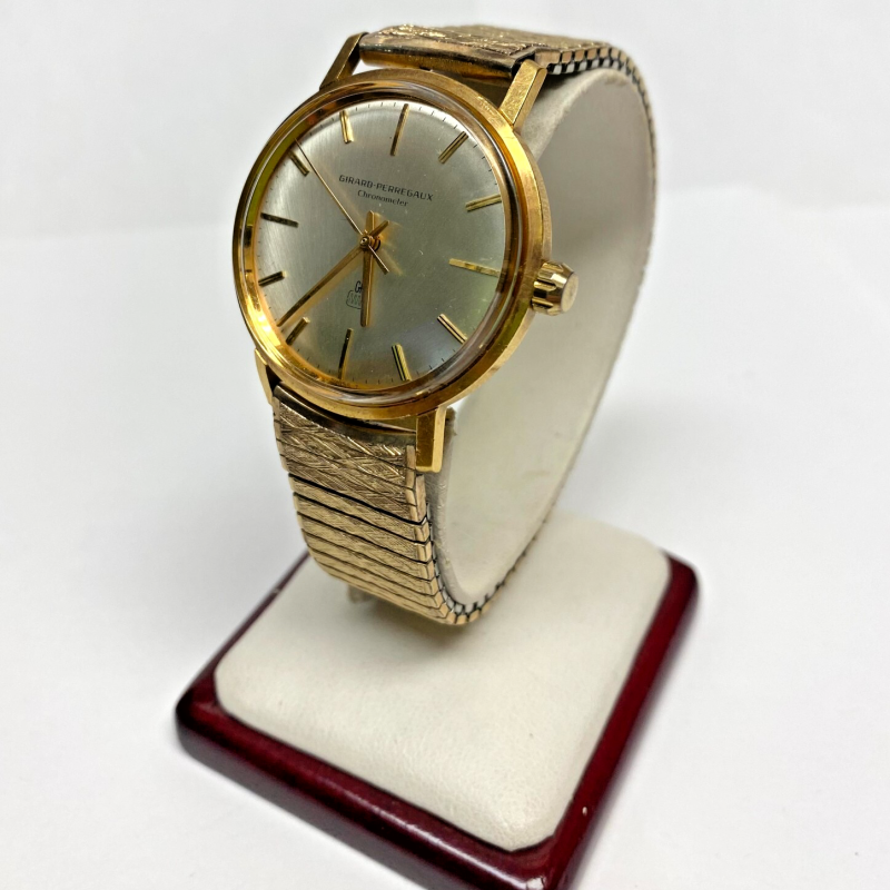Vintage Girard-Perregaux Mens Watch 18K Solid Gold Chronometer