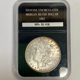1882 Uncirculated Morgan Silver Dollar PCS Stamps & Coins Certified