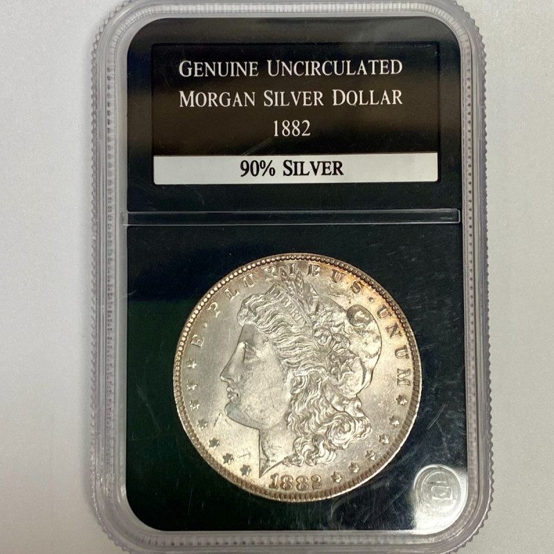 1882 Uncirculated Morgan Silver Dollar PCS Stamps & Coins Certified 1882 Uncirculated Morgan Silver Dollar PCS Stamps & Coins Certified