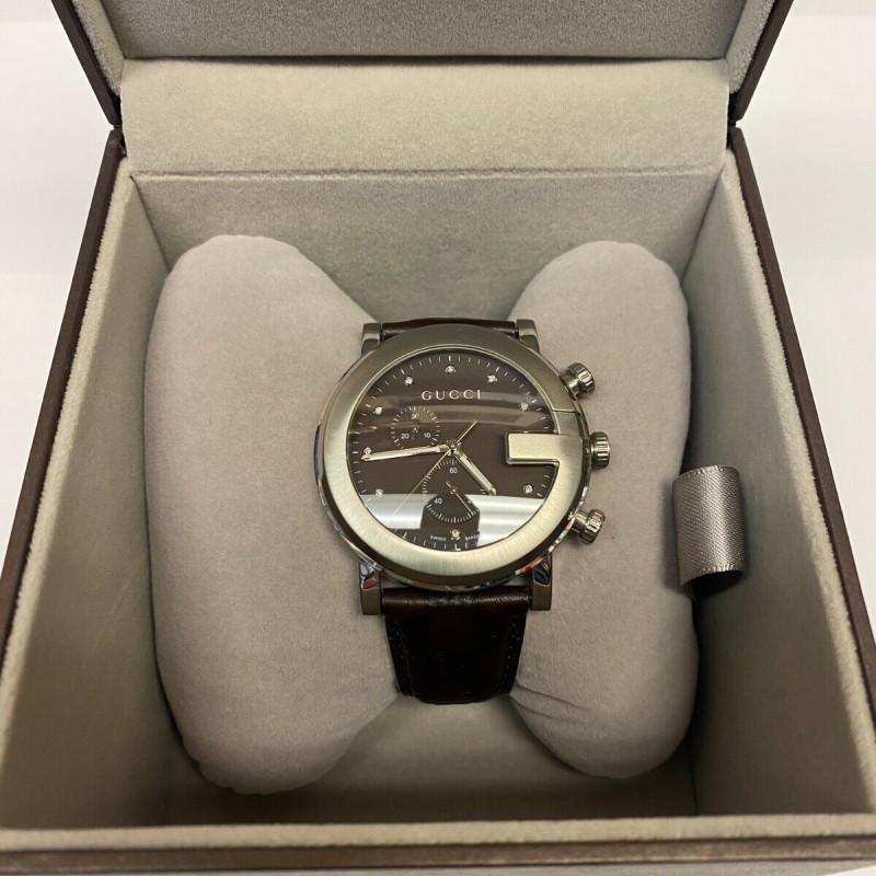 GUCCI G-Round 101M Brown Dial Men's Quartz Watch, Box [Near Mint]