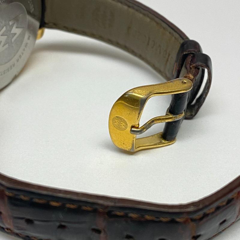 MICHALE DIAMOND BEZEL WITH ORIGYN LEATHER BAND WATCH 36mm