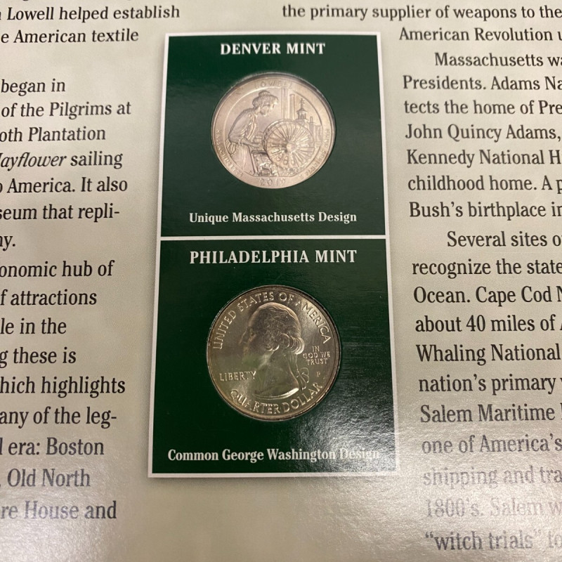 2019-P&D N. Massachusetts Roosevelt Quarters, Postal Commemorative Society w/(2)