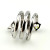 925 Sterling Silver Spiral Wrap Ring, 2 Triangular Cubic Zirconia Stones Size 5