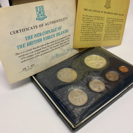 1974 BRITISH VIRGIN ISLANDS PROOF SET 6 COINS Silver BIRDS OF THE ISLANDS