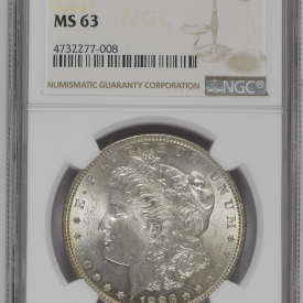1886 $1 Morgan Silver Dollar Certified NGC MS63 