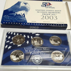 2003 50 STATE QUARTERS PROOF SET 5 COINS IN SET