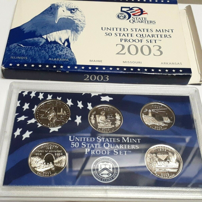 2003 50 STATE QUARTERS PROOF SET 5 COINS IN SET