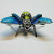Antique 6 Legged Mosquito Designed w/Blue/GREEN Color Red Ruby Eye Brooch 925