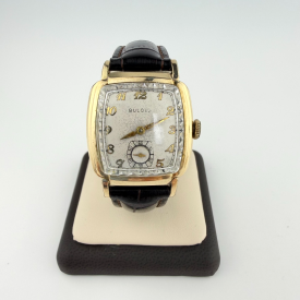 Vintage 1950s Bulova L6 Rectangular Gold Filled Gents Dress Watch Working
